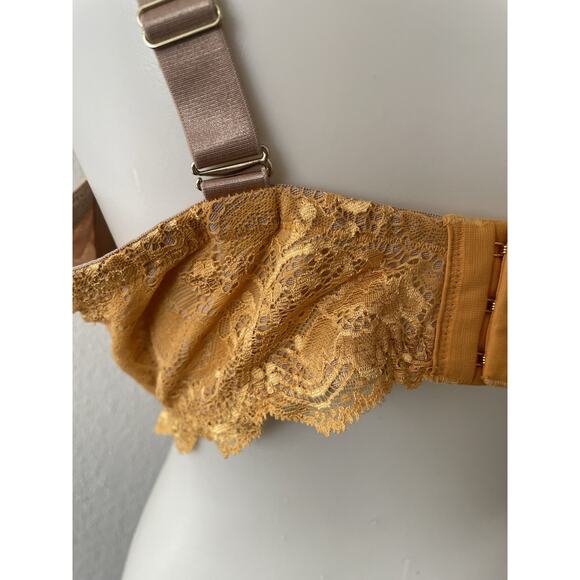 Third Love Bra Lingerie 24/7 Lace Balconette Intimates Yellow Tan - Picture 11 of 12
